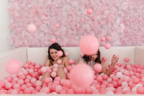 Pink Ball Pit, Candy Backdrop, Pink Selfie, Cotton Candy Party, Bat Mitzvah Themes, Mitzvah Themes, Bat Mitzvah Party, Pin Up Looks, Easy Apps