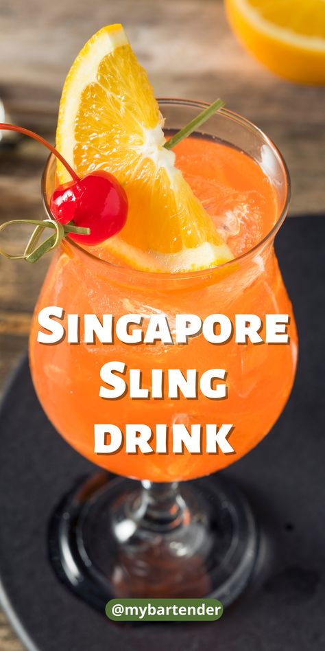 Singapore Sling Drink Singapore Sling Cocktail, Summer Drinks Alcohol Recipes, Raffles Hotel, Alcohol Beverages, Singapore Sling, Summer Drinks Alcohol, Cherry Liqueur, Herbal Recipes, Cocktail Book