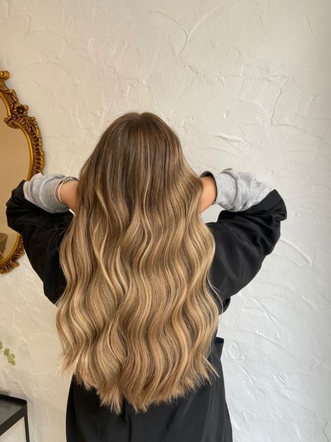 Balyage Long Hair, Cabello Hair, Brown Hair Inspo, Brunette Hair With Highlights, Balayage Hair Dark, Blonde Hair Inspiration, Blonde Hair Looks, Hair Appointment, Brown Blonde Hair