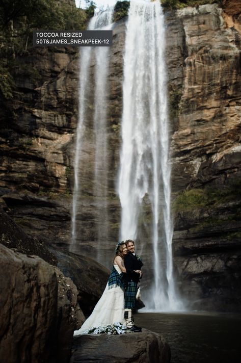 Toccoa Falls Wedding, Toccoa Falls, Waterfall Wedding, Autumn Weekend, Wedding People, Elopement Ceremony, Breathtaking Wedding, Evening Wedding, Bridal Suite