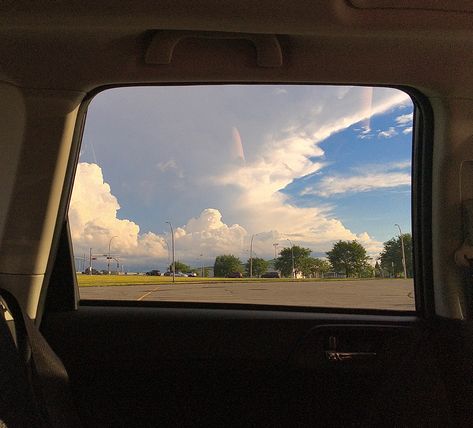 #aesthetic #clouds #parkinglot #car #window Picture Outside Car Window, View From Inside Car, Car Windows Down Aesthetic, Estelle Aesthetic, Car Window Drawing, Car Window Photography, Car Window Pictures, Car Window Aesthetic, Window Art Projects