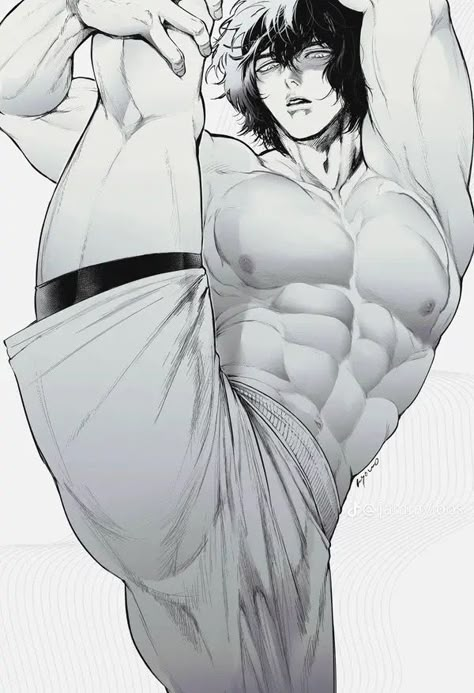 Kengan Ashura, Naruto Manga, Anime Guys Shirtless, Anime Men, Guy Drawing, Anatomy Reference, Anatomy Art, Anime Poses Reference, Boy Art