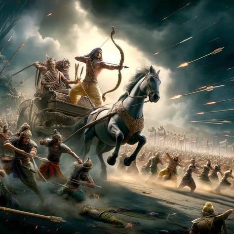 Kurukshetra Photos, Mahabharat Poster, Mahabharat Artwork, Mahabharata Images, Krishna Warrior, Mahabharat Warriors, Mahabharat Wallpapers, Arjuna And Krishna, Divine Illustration