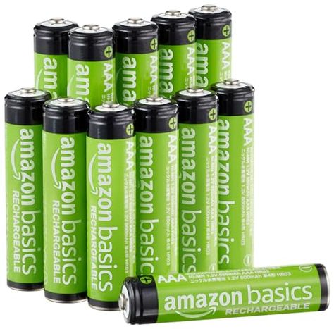 Amazon Basics 12-Pack Rechargeable AAA NiMH Performance Batteries, 800 mAh, Recharge up to 1000x Times, Pre-Charged Best Solar Lights, Portable Game Console, Camera Digital, Amazon Basics, Battery Storage, Remote Controls, Amazon Deals, Video Game Console, Solar Lights