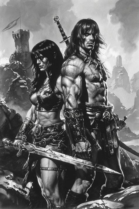 Conan The Barbarian Comic, Barbarian Woman, Conan The Destroyer, Comic Art Sketch, Conan Comics, Dark Art Photography, Xena Warrior, Red Sonja, Conan The Barbarian