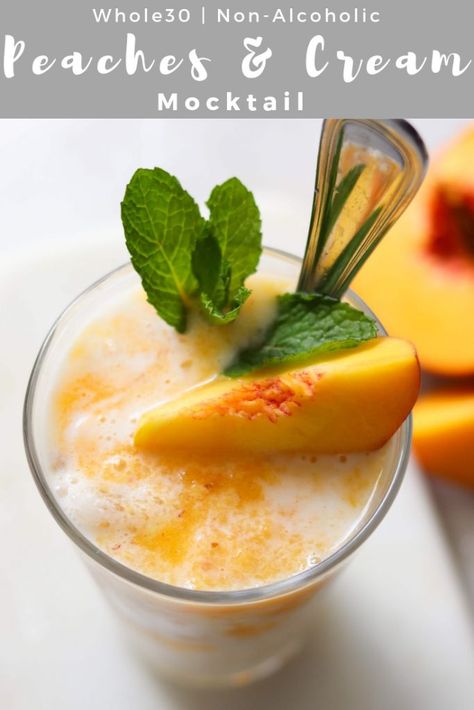 Best Non Alcoholic Drinks, Season Recipes, Easy Mocktail Recipes, Paleo Drinks, Food Freedom, Alcoholic Cocktails, How To Make Smoothies, Peaches And Cream, Alcoholic Drink