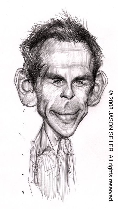 Jason Seiler Celebrity Caricatures Sketch, Tom Richmond, Fun Portraits, Caricature Art, Caricature Sketch, Client List, Kevin Bacon, Funny Caricatures, Caricature Artist