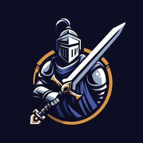 a knight with a sword and shield logo for gaming game e-sport sports team E Sport Logo, Logo For Gaming, Knight Logo, Shield Logo, Sport Logo, Sports Logo, Knights, Sports Team, Maryland