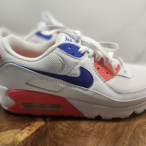 Nike Air Max 90 Ultramarine Flash Crimson Racer Blue Womens 8.5 US Nike Air Max 90, Air Max, Nike Air Max, Nike Shoes, Athletic Shoes, Nike Air, Flash, Brand New, Nike