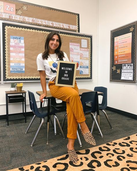 Tan Bulletin Board Ideas, Cheetah Office Decor, Aztec Classroom Theme, Leopard Bulletin Board Ideas, Cheetah Print Classroom Decor, Neutral Bulletin Board Classroom, Classroom Neutral Decor, Neutral Classroom Decor Bulletin Boards, Cheetah Classroom Theme