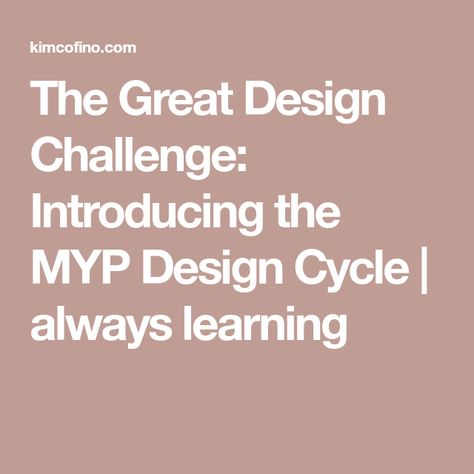 Myp Design, Middle School Technology, Student Images, Cycling Design, Teaching Career, Teacher Technology, Design Management, School Technology, Scientific Method