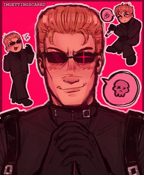 Albert Wesker Chibi, Wesker Fan Art, Wesker Fanart, Wesker Resident Evil, Albert Wesker Fanart, Albert Wesker Fan Art, Albert Wesker Pfp, Albert Wesker Icon Gif, Albert Wesker Hair Down