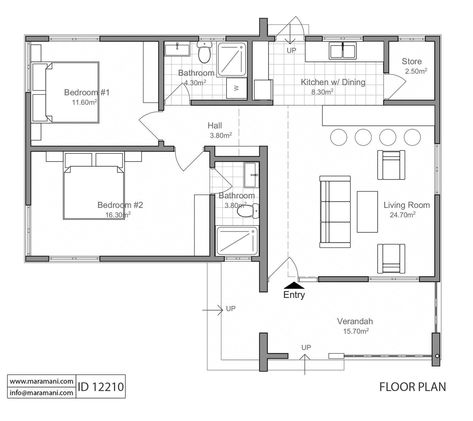 Guest House Plans 2 Bedroom, Outside Living Room, 2 Bedroom House Plan, Cheap House Plans, House Plans Uk, Earthbag House, Open Concept House Plans, Guest House Plans, Starting A Family