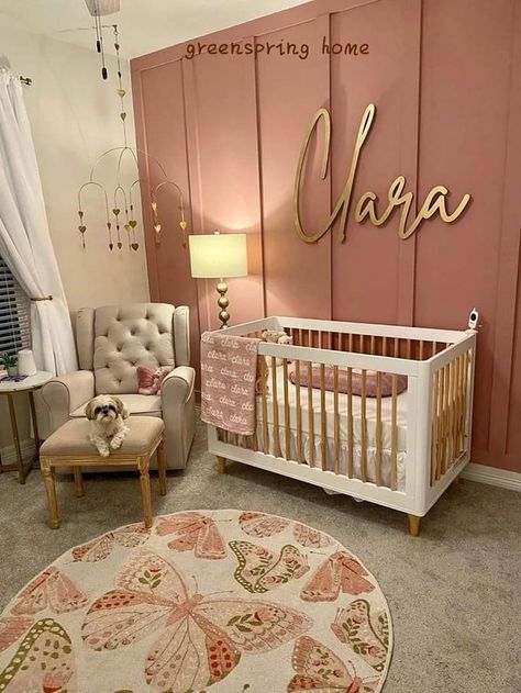 Pink Wall Color, Toddler Girl Bedroom Ideas, Toddler Girl Bedroom, Castle Nursery, Girl Bedroom Ideas, Kids Bedroom Ideas, Butterfly Rug, Baby Nursery Inspiration, Toddler Bedroom Girl