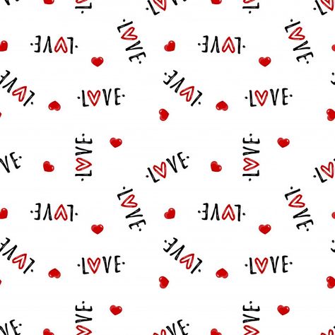 Valentine's day seamless pattern Premium Vector Freepik Seamless Pattern, Heart Print Pattern, Valentines Day Pattern, Valentine Pattern, Wedding Invitation Website, Printable Paper Patterns, Wedding Invitation Vector, Pink And White Background, The Word Love