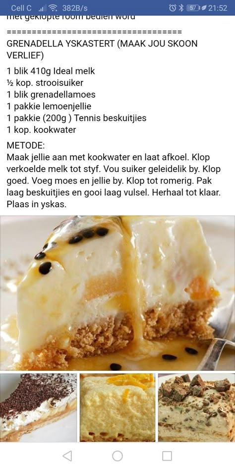 Grinadella Yskastert, Jelly Recipes Desserts, Milk Recipes Dessert, Easy Tart Recipes, Cold Dessert Recipes, Pineapple Dessert Recipes, Sweet Treats Desserts, Cookie Recipes Homemade, Tart Baking