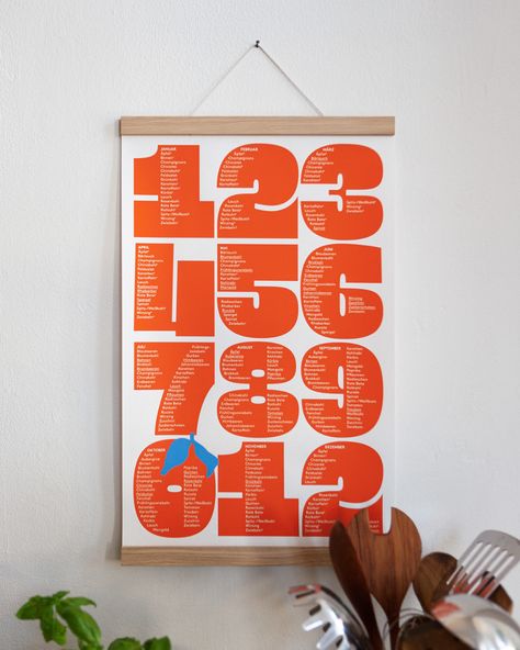 Typographic Seasonal Calendar on Behance Calendar Poster Design, Graphic Design Calendar, Calendar Design Inspiration, Poster Design Typography, Calendar Graphic, Seasonal Calendar, Wall Calendar Design, 달력 디자인, Visual Identity System