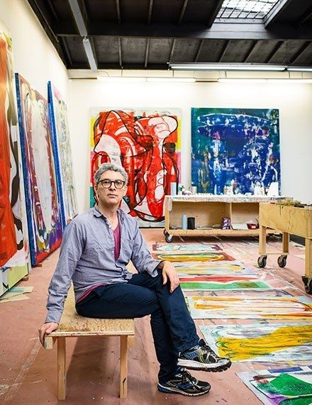 Look Inside the Studios of Jeff Koons, Vik Muniz, Chuck Close, and More Photos | Architectural Digest Artist Workspace, Painters Studio, Francis Picabia, Art Studio Space, Amedeo Modigliani, Contemporary Art Painting, Creative Class, Jean Michel Basquiat, Abstract Expressionism Painting