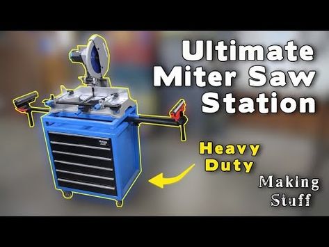 Ultimate Heavy Duty Miter Saw Stand - YouTube Chop Saw Stand, Miter Saw Stand, Mitre Saw Station, Sliding Compound Miter Saw, Mitre Saw Stand, Saw Stand, Chop Saw, Compound Mitre Saw, Miter Saw