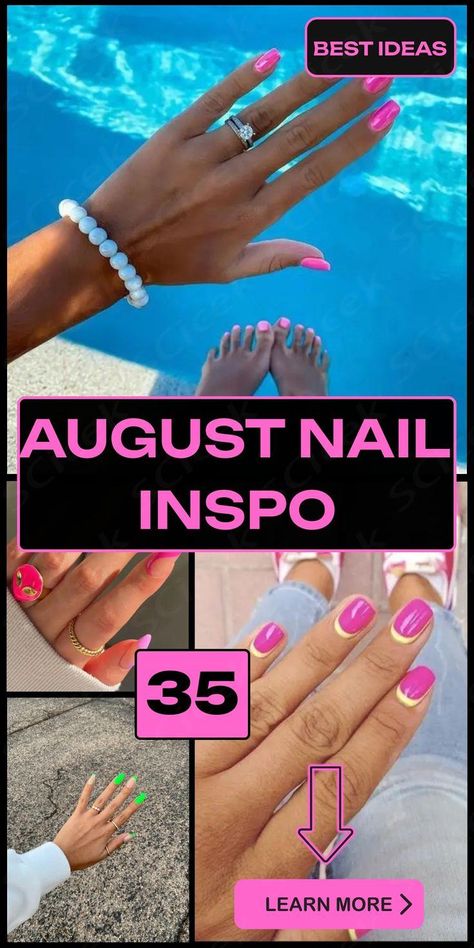 Explore 35 stylish August nail inspo ideas to elevate your summer look. Our 2024 guide features trendy almond and square shapes, perfect for both simple and intricate designs. Whether you love short nails or longer styles, we have something for everyone. Ideal for gel and acrylic applications, these nail inspirations will keep you looking chic and stylish throughout August and September.  ... daha fazla Nail Inspo Ideas, Nail Inspo Almond, August Nails, Long Style, Summer Look, Intricate Designs, Short Nails, Summer Looks, Nails Inspiration