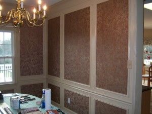 Dining Work Trim Work Design with Wall Paper Finish Dining Room Trim, Bathroom Wallpaper Trends, Decorative Wall Molding, Simple Western Wallpaper Iphone, Wood Trellis, Great Room Ideas, France Country, Wall Moulding, Wood Mantle