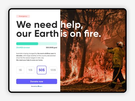 Crowdfunding Campaign Design - Daily UI 032 by Alberto Colopi on Dribbble Web Development Programming, Campaign Design, Crowdfunding Campaign, Daily Ui, Donate Now, Environmental Issues, Saint Charles, San Rafael, San Luis Obispo