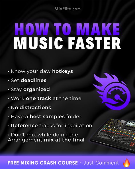 Free Mixing Crash Course 👉 MixElite.com/free-course

🚀 Speed Up Your Beats!



#MusicProduction #BeatMaking #DAWTips #StudioLife #MusicProducer #BeatProducer #SamplePack #MusicStudio #AudioMixing #EfficientProducer #MusicCreativity #ProductionHacks #QuickBeats Artist Management Music, Music Hobby, Songwriting Lyrics, Songwriting Inspiration, Music Basics, Music Theory Piano, Music Production Tips, Music Room Design, Singing Techniques