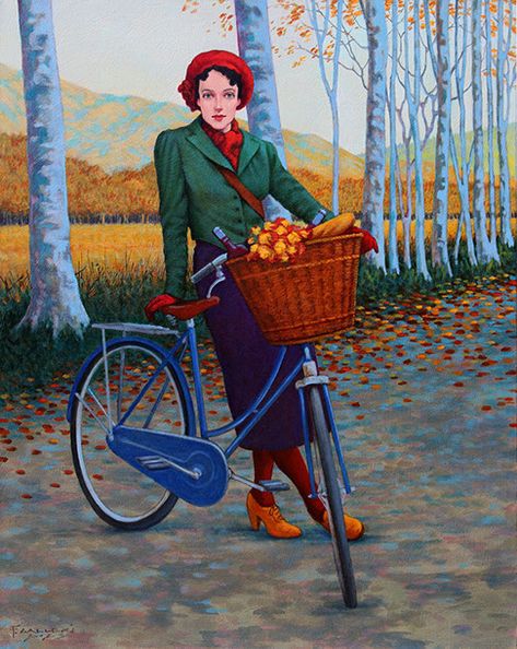 Fred Calleri, Contempary Art, Frozen Shoes, Eclectic Paintings, William Godward, Celebrities Crush, Bike Baby, Cycle Art, John William Godward