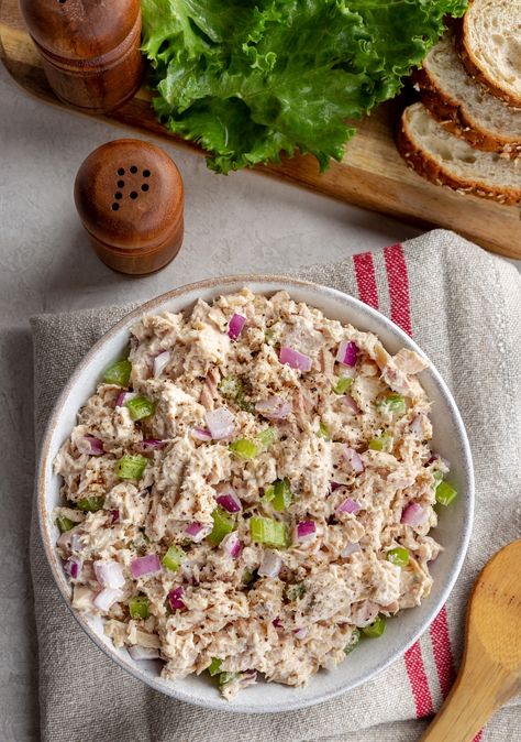 Greek Style Tuna Salad 12 Tomatoes, Greek Tuna Salad Recipe, Greek Style Tuna Salad, Tuna Grape Salad, Tuna Apple Salad, Dressing For Tuna Salad, Recipe With Greek Yogurt, Tuna Salads, Mediterranean Tuna Salad