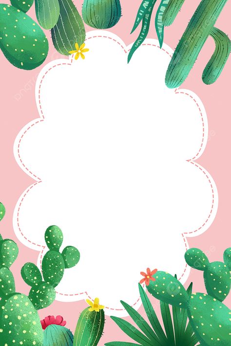 Plant Border, Summer Cactus, Watermelon Plant, Green Png, Cactus Clipart, Summer Banner, Green Cactus, Summer Plants, Flower Wedding Invitation