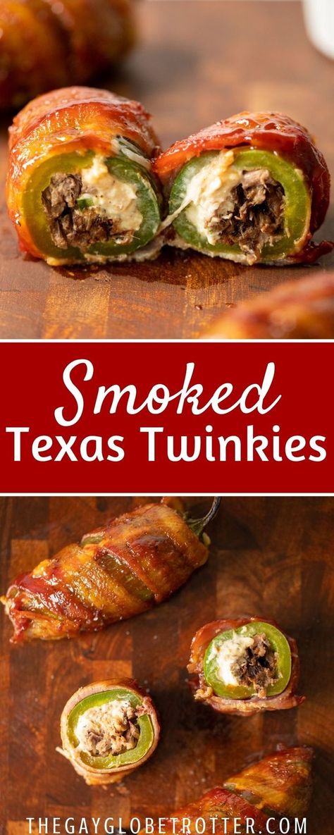 Brisket Wrap Recipes, Best Smoked Appetizers, Grilled Jalapeno Recipes, Beef Wrapped In Bacon, Beef Brisket Appetizers, Smoked Thanksgiving Sides, Texas Recipes Authentic, Brisket Jalapeno Poppers, Smoked Appetizers For Party