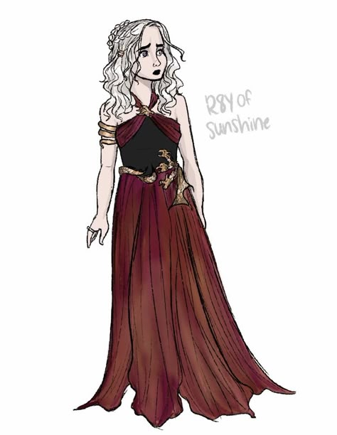 Deneryes Targeryan Outfit, Targaryen Dress Aesthetic, Rhaenys Targaryen Outfit, Rhaenys Targaryen Dress, Deanyres Targaryen Outfits, Targaryen Fashion Art, Dorne Dress Game Of Thrones, Targaryen Dress, Targaryen Dresses