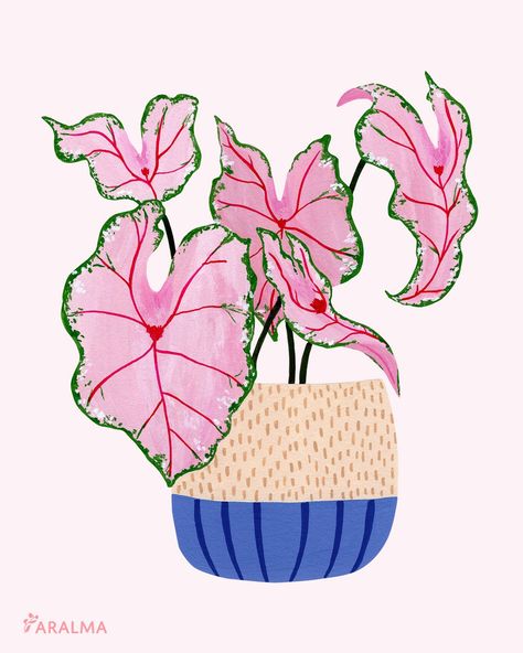 Pot Plant Illustration, Cute Plant Illustration, Houseplants Illustration, Plants Illustration Art, Houseplant Illustration, Pots For Plants, Plant Wall Art, House Plants Aesthetic, Art Illustration