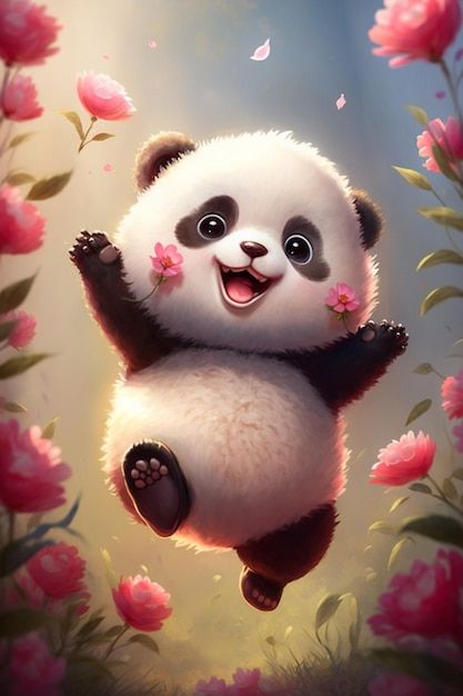 Panda bear cub cubby is hanging from a t... | Premium Photo #Freepik #photo #hair-style #model #makeup-model #sexy-model Cute Panda Pictures, Cute Panda Art, Panda Photos, Panda Bears Wallpaper, Cute Panda Drawing, Panda 3d, Cute Pandas, Cute Panda Cartoon