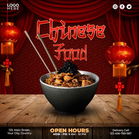 Chinese Food Social Media Post Template Design#pikbest#templates Chinese Food Creative Ads, Chinese Food Poster Design, Chinese Food Poster, Food Social Media Post, Post Template Design, Food Social Media, Chinese Social Media, Restaurant Social Media, Halloween Post