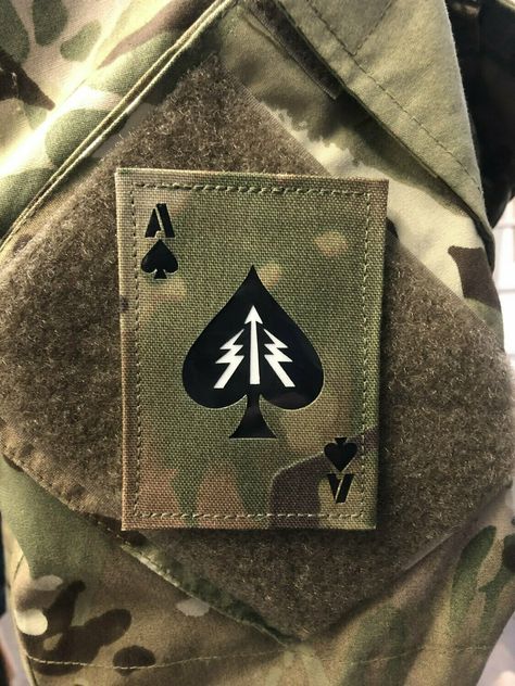 Recce Ace Of Spades - IR Reflective High End Brands, Tactical Equipment, Ace Of Spades, Sake, Art Ideas, Coin, Quick Saves, Design, Art