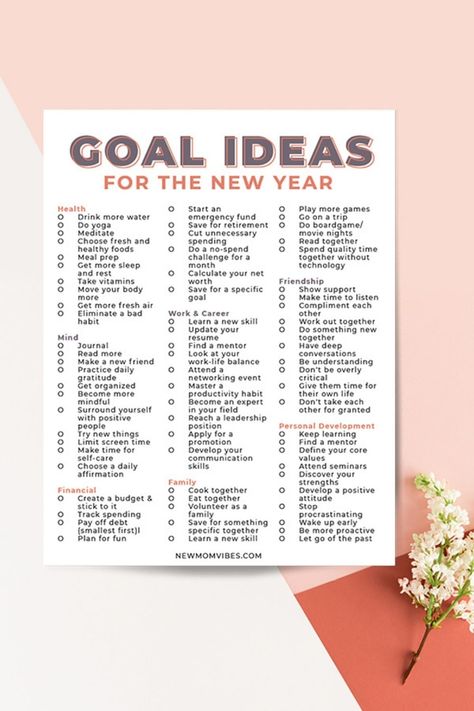 Here are New Years resolution ideas for 2021. Use this list to help you set your goals for the year. New Year List Goal, New Year To Do List Good Ideas, 2024 To Do List Ideas, Plan Goals Ideas, To Do List New Year, 3 Goals In Life, Planning For New Year, For New Year, Goals For New Year Ideas