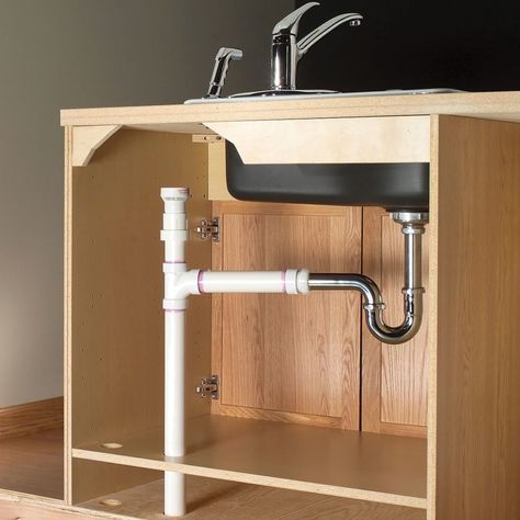 Two Ways to Plumb an Island Sink | The Family Handyman Sink Plumbing Diagram, Under Sink Plumbing, Kitchen Sink Plumbing, Plumbing Rough In, Island Sink, Plumbing Vent, Plumbing Diagram, Pool Plumbing, Sink Plumbing