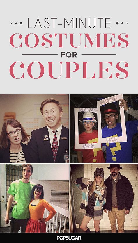 Whether you're a couple or just friends, these DIY last-minute costumes will be the talk of the night. Last Minute Couples Costumes, Last Minute Kostüm, Easy Couples Costumes, Costumes For Couples, Last Minute Costumes, Costume For Halloween, Last Minute Halloween Costumes, Can Diy, Halloween 2019