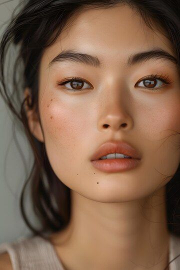 Premium Photo | Serene Beauty in Natural Makeup Makeup Ideas Japanese, Asian Dewy Makeup, Natural Makeup Filipino, Make Up For Asian Women, Graduation Natural Makeup, Natural Brown Skin Makeup, Natural Makeup For Asian Women, Asian Soft Glam, Fresh Makeup Look Asian Natural