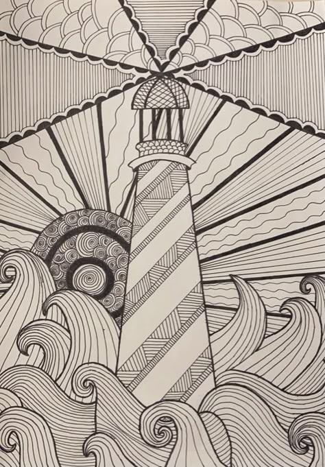 Line Art Landscape Drawings, Abstract Things To Draw, Expressive Line Art, Zentangle Landscape, Line Work Art, Landscape Design Drawings, Surreal Artwork, Tangle Art, Art Painting Gallery