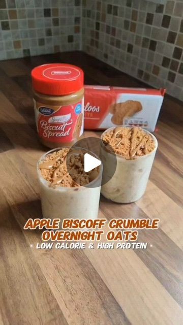 Amanda Kelly | Fitness - Nutrition - Weight Loss on Instagram: "❤️ The tastiest overnight oats recipe you'll find! Follow @amandas_smarter_choices for more simple, fatloss recipes! 

👇Tag a friend who would love this delicious, high protein breakfast! 

To make 2 servings: 
▪️Peel and cut 200g of apple into cubes. Add a TSP of vanilla essence and boiling water. Boil until the apple softens, then drain off. 
▪️Add 60g of oats, 100mls of milk, 200g of vanilla protein pudding and your stewed apple to a bowl and mix together.
▪️Add to 2 dishes / lunchboxes. Top them with 1 crushed Biscoff biscuit and 6g of melted Biscoff - in total. I melted the Biscoff spread in the microwave for 10-15 seconds, watch it as it can easily burn. 

Store in the fridge for 3-4 days. 

295 Calories
16g protein 

# Biscoff Biscuits, Biscoff Spread, Protein Pudding, High Protein Low Calorie, Oats Recipe, High Protein Breakfast, Overnight Oats Recipe, Oats Recipes, Protein Breakfast