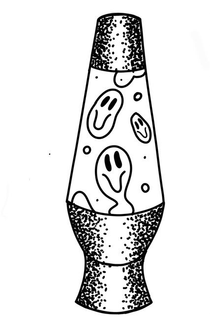 Lava Lamp Drawing Outline, Edgy Line Art, Lava Lamp Coloring Page, Trippy Black And White Tattoos, Simple Tattoo Line Art, Lava Lamp Tattoo Simple, Traditional Lava Lamp Tattoo, Trippy Flash Tattoo, Trippy Doodle Art Simple