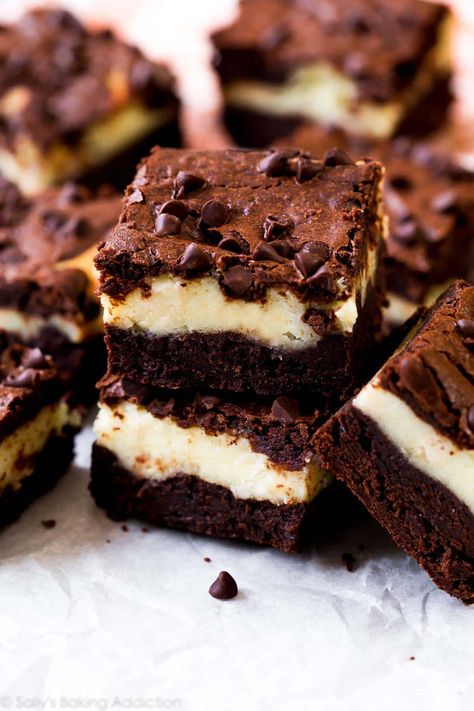 Mocha Cheesecake Brownies Sally Baking, Brownies Decorados, Mocha Cheesecake, Layer Cheesecake, Homemade Mocha, Cheesecake Brownies Recipe, Dessert Mousse, Cheesecake Brownie, Resep Brownies