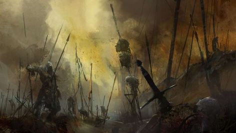 Battlefield Battlefield Fantasy Art, Medieval Battlefield, Warrior Aesthetic, Arte Viking, Richard Anderson, Battle Field, Guild Wars 2, Guild Wars, Fantasy Battle