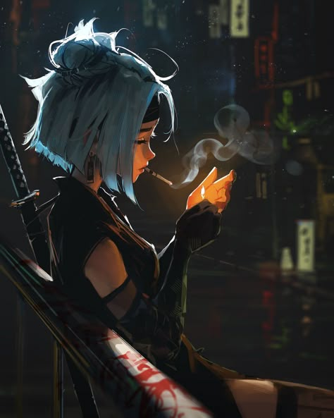 Sam Yang, Cyberpunk Aesthetic, Girly Art Illustrations, Female Character Design, Digital Art Girl, Cute Anime Pics, Girly Art, Anime Poses, Dark Fantasy Art