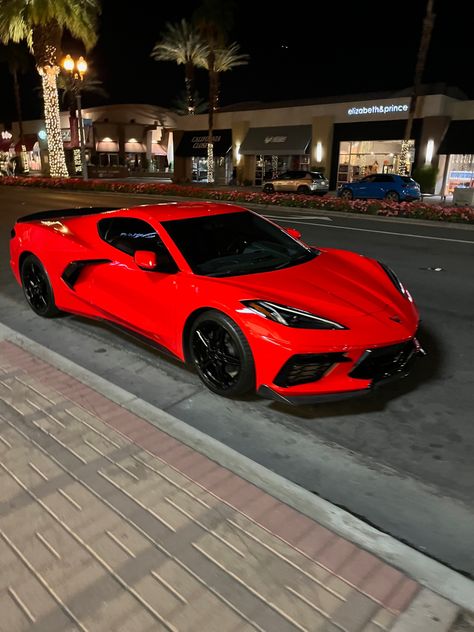 car Red Sports Cars, Hot Cars For Women, Red Corvette C8, Red Cars, Corvette C8, Carros Porsche, Red Sports Car, Red Corvette, Dream Cars Mercedes