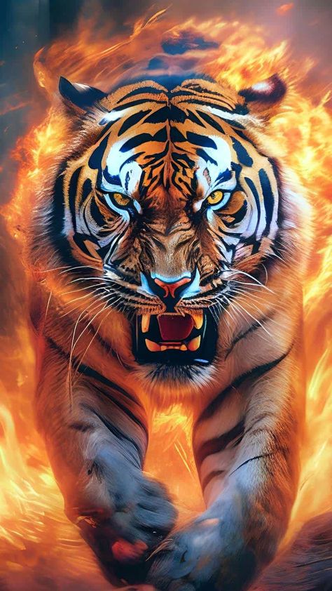 Tiger on Fire iPhone Wallpaper HD Fire Iphone Wallpaper, Arts Wallpapers, Tiger Spirit Animal, Big Cat Species, Tiger Facts, Tiger Attack, Tiger Jewelry, Wild Animal Wallpaper, Iphone Wallpaper Hd