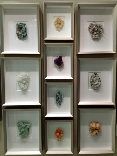 Pheromone Rock Collection Display, Rock Display, Mineral Display, Crystal Room, Crystal Display, Rock Decor, Crystal Crafts, Stone Crafts, Rock Collection