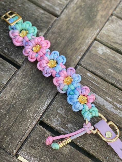 Paracord Cat Toy, Braided Dog Collar, Paracord Cat Collar, Diy Beaded Dog Collar, Macrame Pet Collar, Diy Dog Harness, Dog Collar Diy Tutorials, Paracord Collar, Simpul Makrame